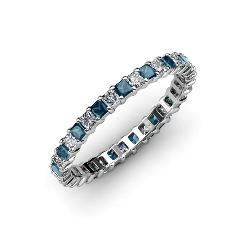 Allie 2.50 mm Blue and White Diamond Eternity Band 