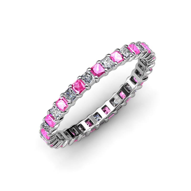 Allie 2.50 mm Pink Sapphire and Diamond Eternity Band 