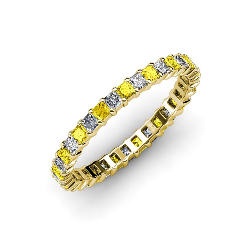Allie 2.50 mm Yellow Sapphire and Diamond Eternity Band 