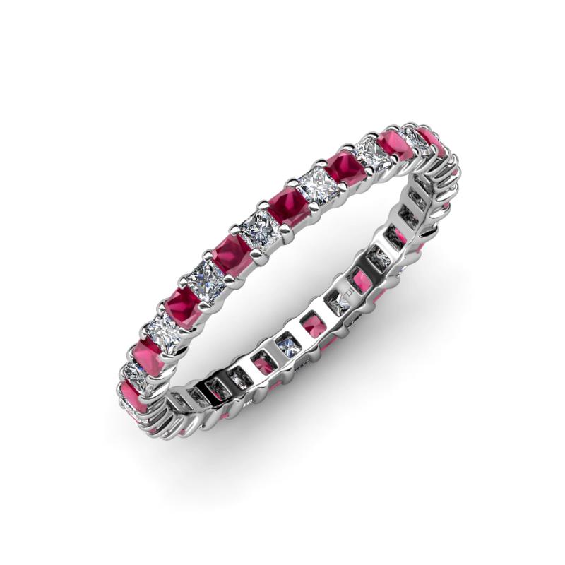 Allie 2.50 mm Ruby and Diamond Eternity Band 