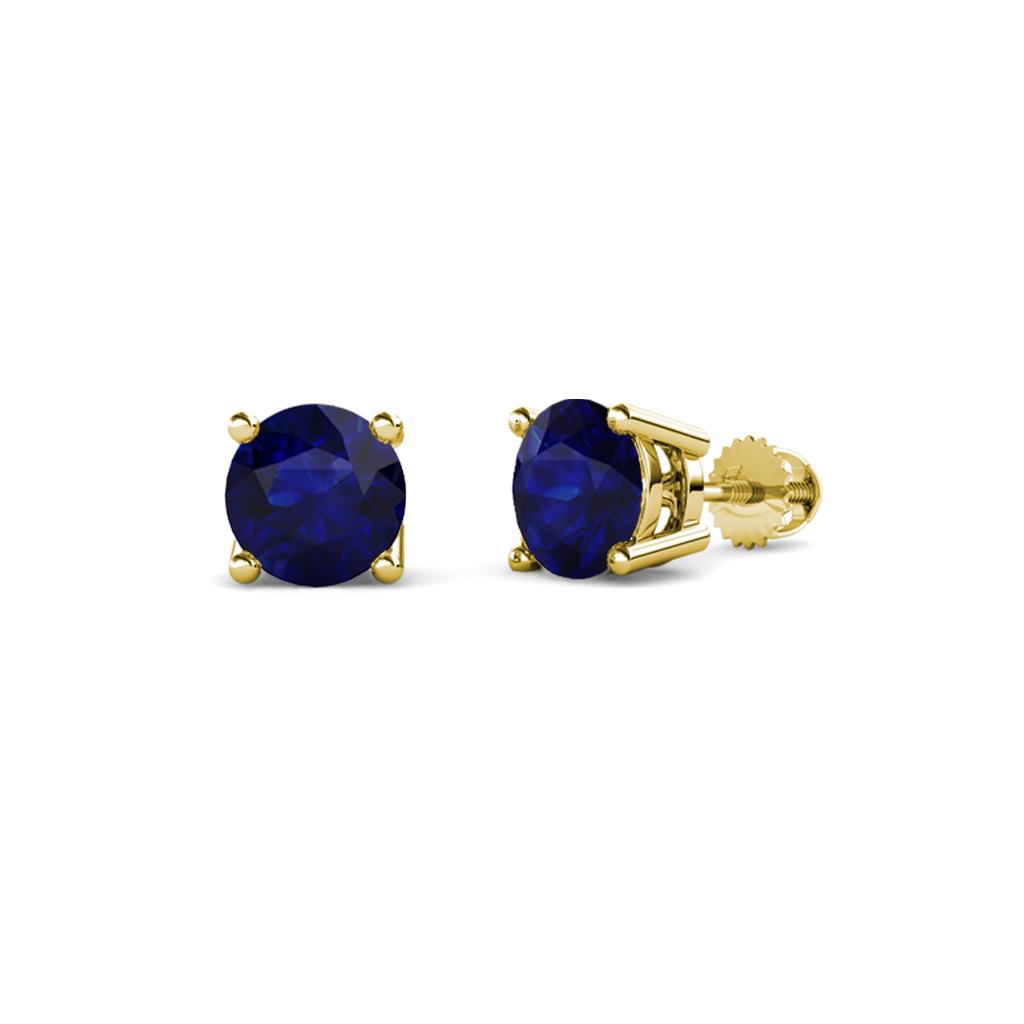 Alina Blue Sapphire (4mm) Solitaire Stud Earrings 