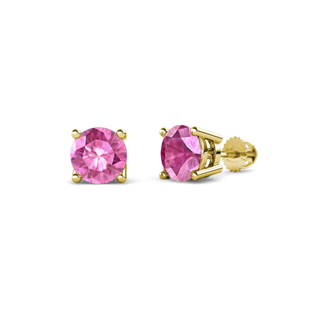 Alina Pink Sapphire (4mm) Solitaire Stud Earrings 