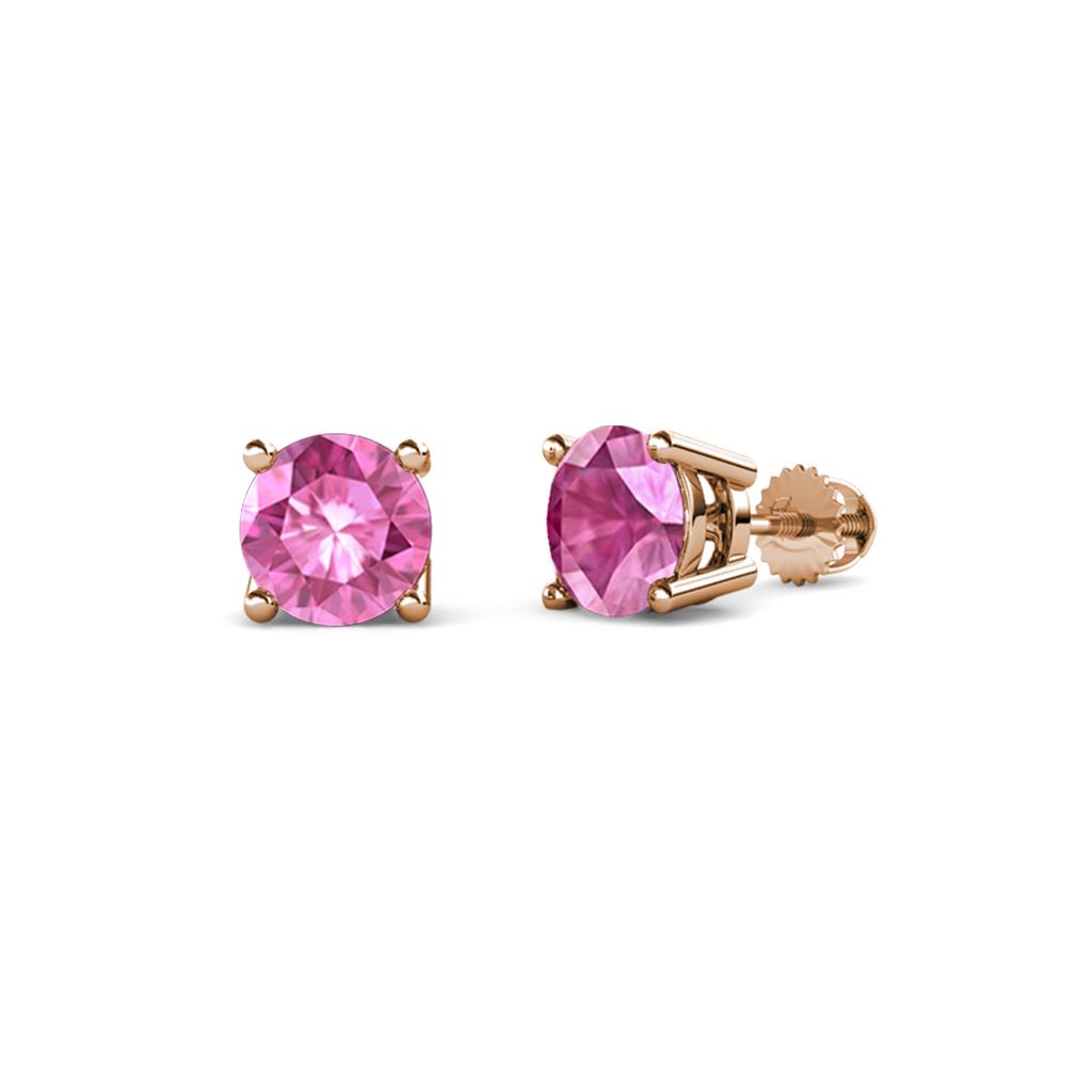 Alina Pink Sapphire (4mm) Solitaire Stud Earrings 