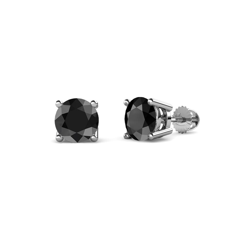 Alina Black Diamond (4mm) Solitaire Stud Earrings 