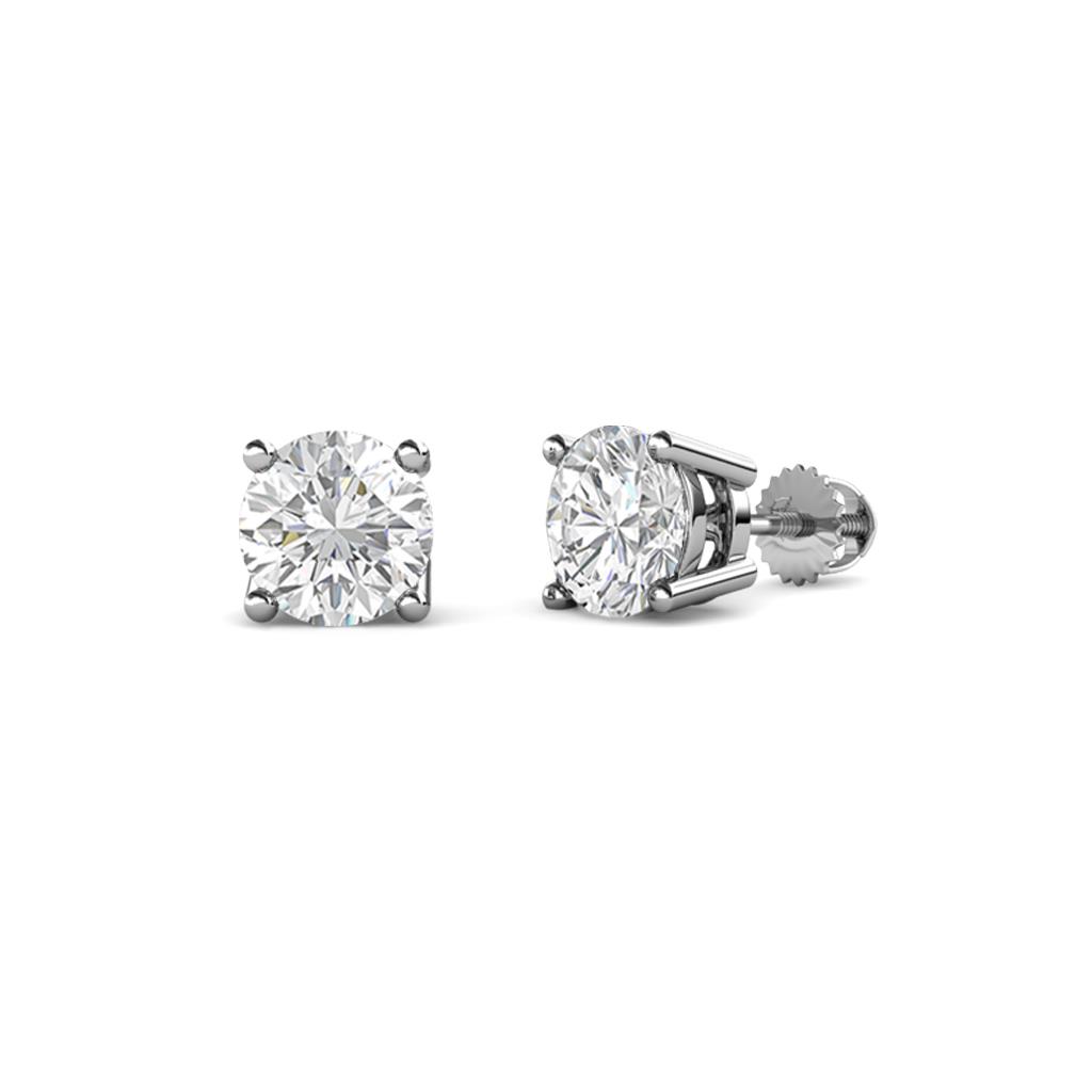 Alina White Sapphire (4mm) Solitaire Stud Earrings 