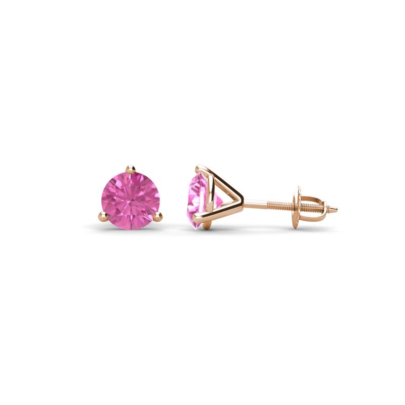 Pema 4mm (0.53 ctw) Pink Sapphire Martini Solitaire Stud Earrings 