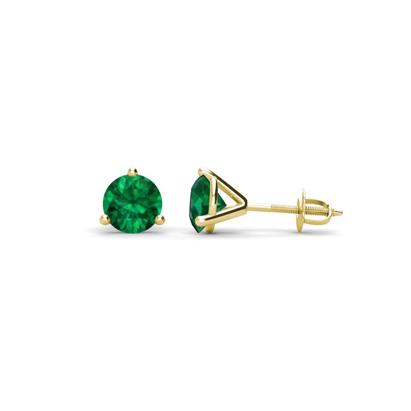 Pema 4mm (0.40 ctw) Emerald Martini Solitaire Stud Earrings 