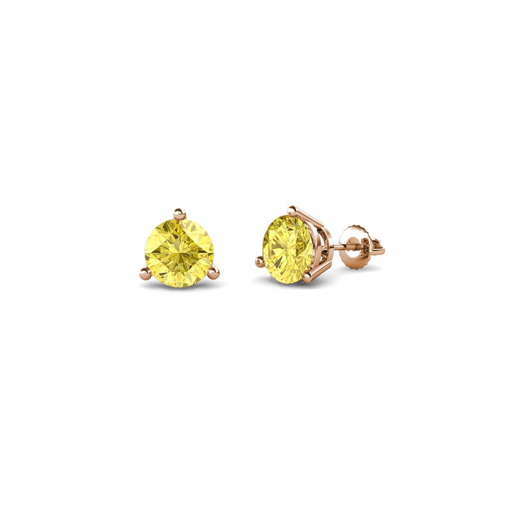 Elise Yellow Sapphire (4mm) Solitaire Stud Earrings 