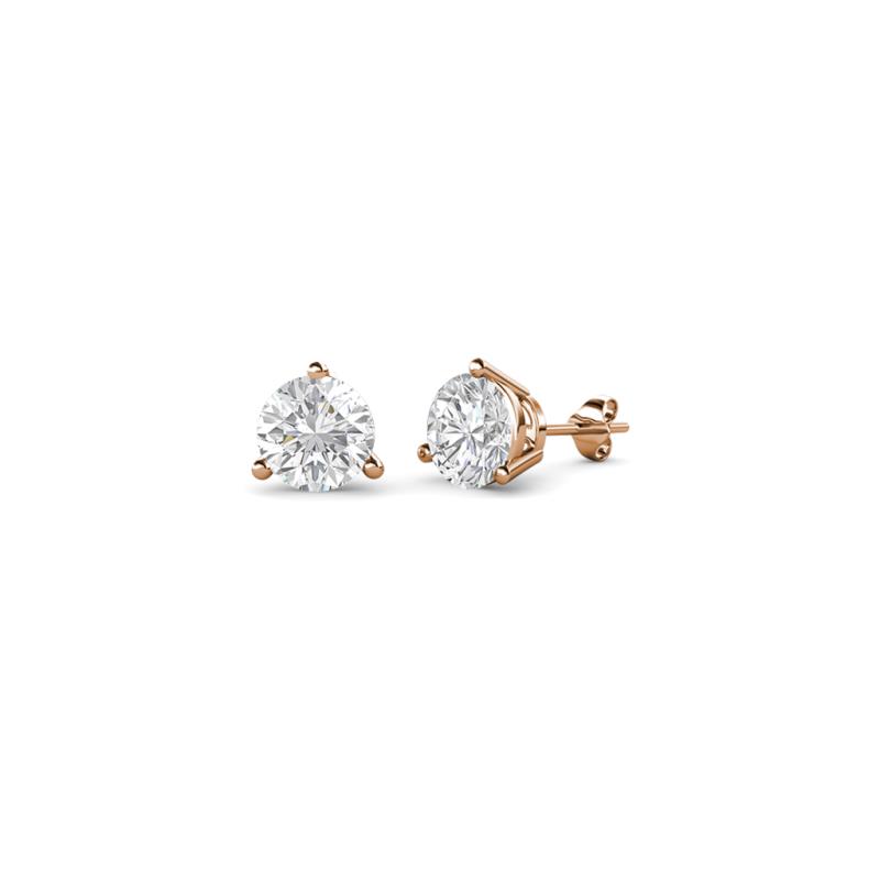 Elise White Sapphire (4mm) Solitaire Stud Earrings 