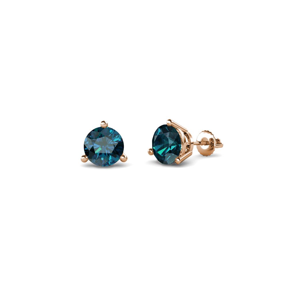 Elise Blue Diamond (4mm) Solitaire Stud Earrings 