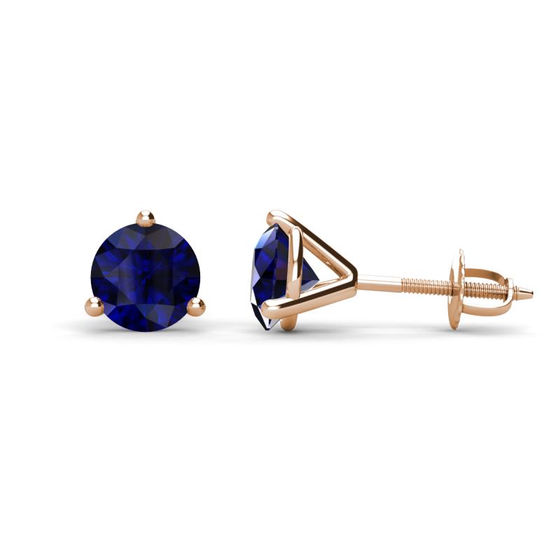 Pema 6.0mm (2.30 ctw) Blue Sapphire Martini Solitaire Stud Earrings 
