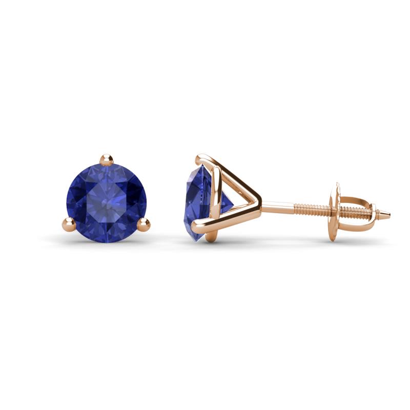 Pema 6.5mm (1.60 ctw) Iolite Martini Solitaire Stud Earrings 