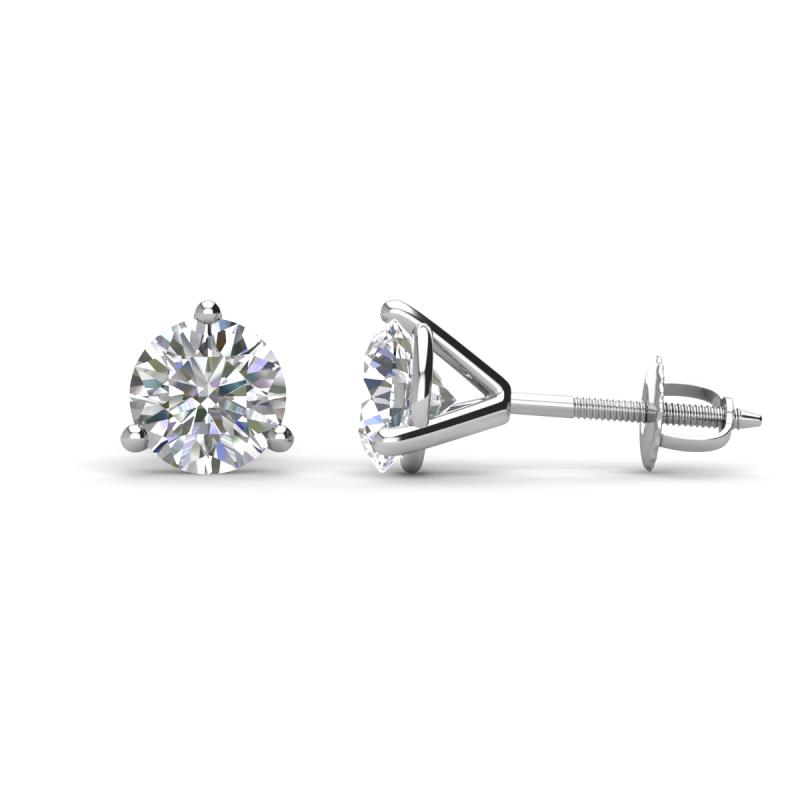 14K Solid Gold Solitaire Stud Earrings 6mm