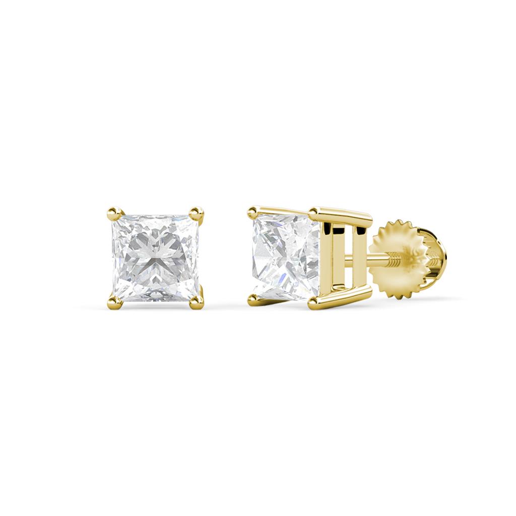 Zoey White Sapphire (5.5mm) Solitaire Stud Earrings 