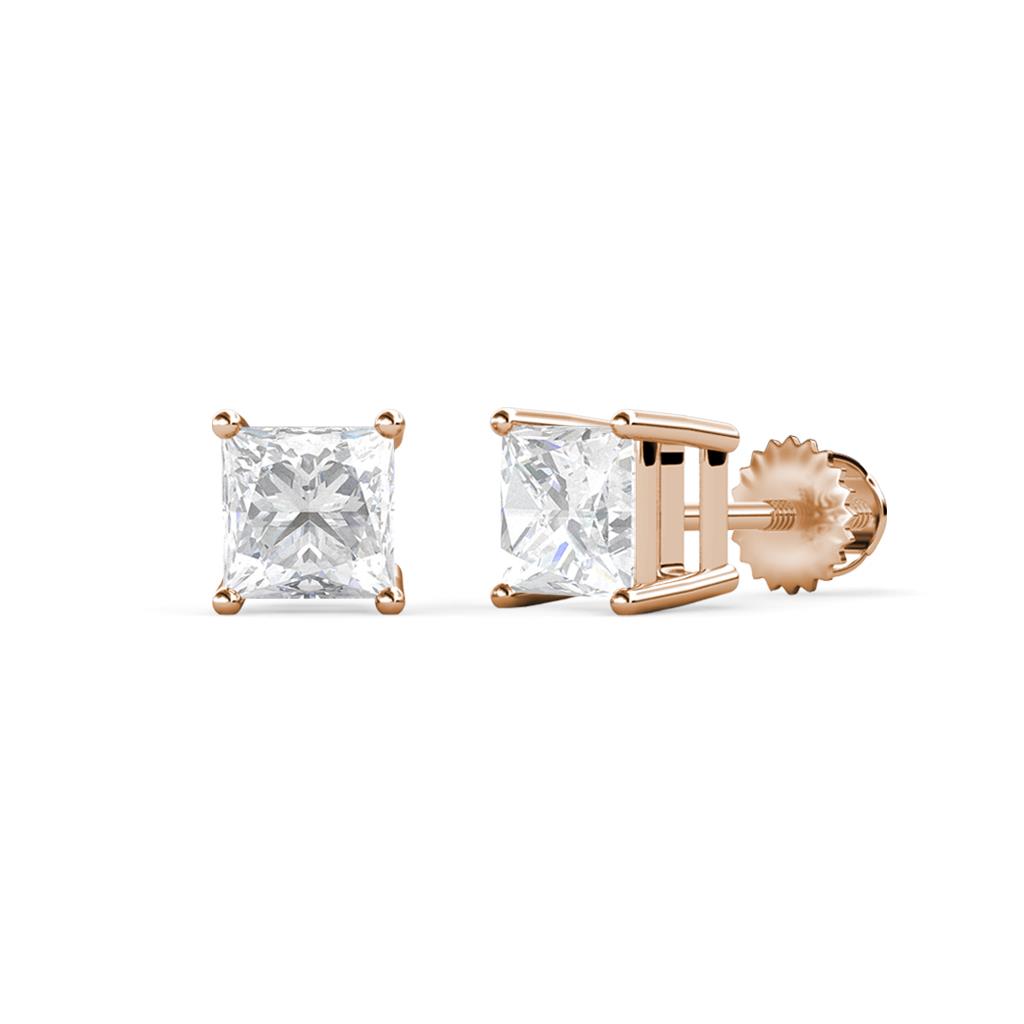 Zoey White Sapphire (5.5mm) Solitaire Stud Earrings 