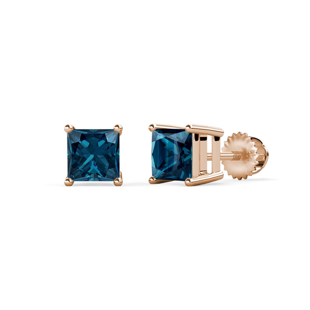 Zoey Blue Diamond (5.5mm) Solitaire Stud Earrings 