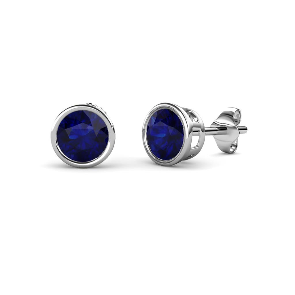 Carys Blue Sapphire (4mm) Solitaire Stud Earrings 