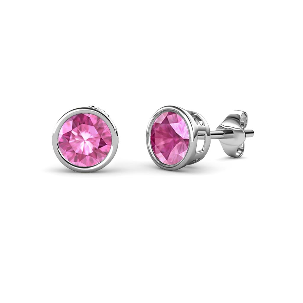 Carys Pink Sapphire (4mm) Solitaire Stud Earrings 