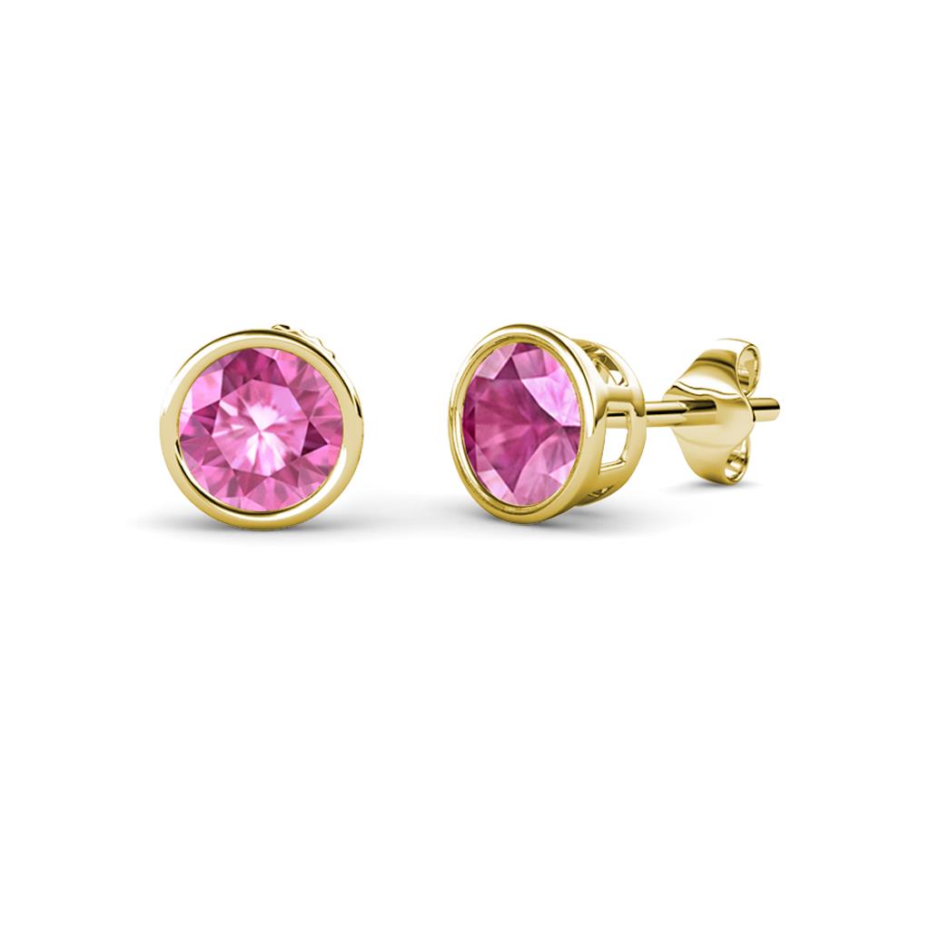 Carys Pink Sapphire (4mm) Solitaire Stud Earrings 