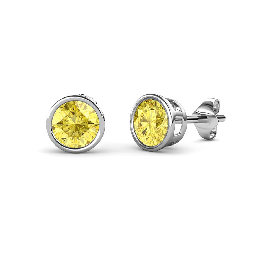 Carys Yellow Sapphire (4mm) Solitaire Stud Earrings 