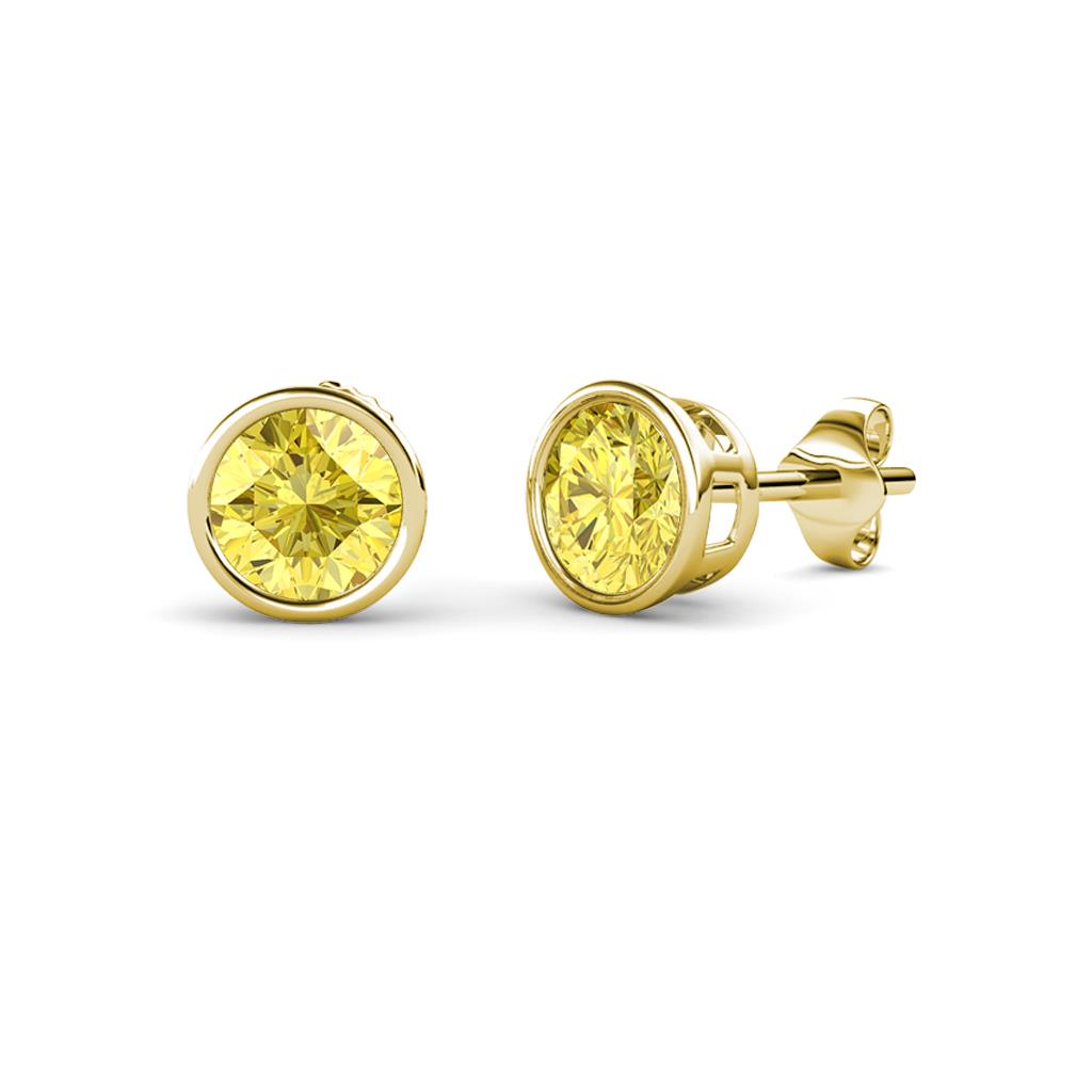 Carys Yellow Sapphire (4mm) Solitaire Stud Earrings 