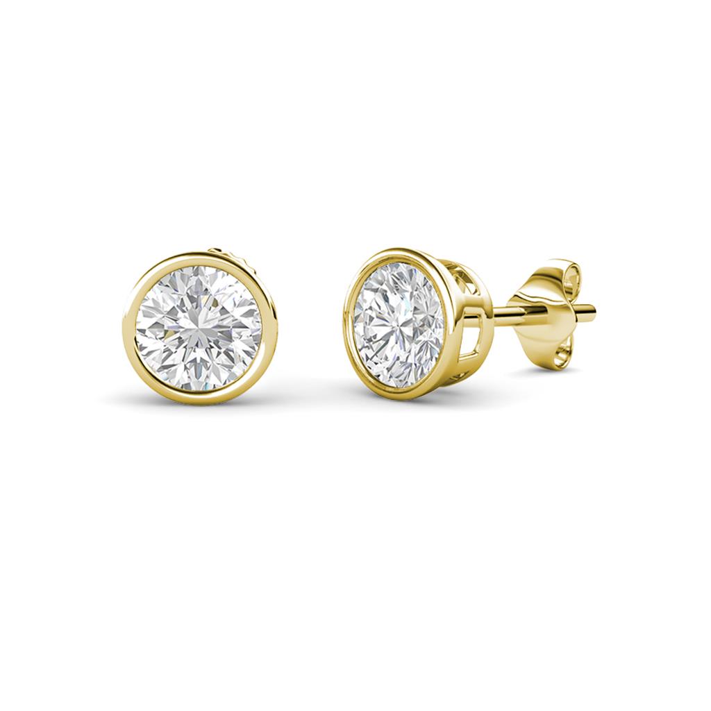 Carys White Sapphire (4mm) Solitaire Stud Earrings 