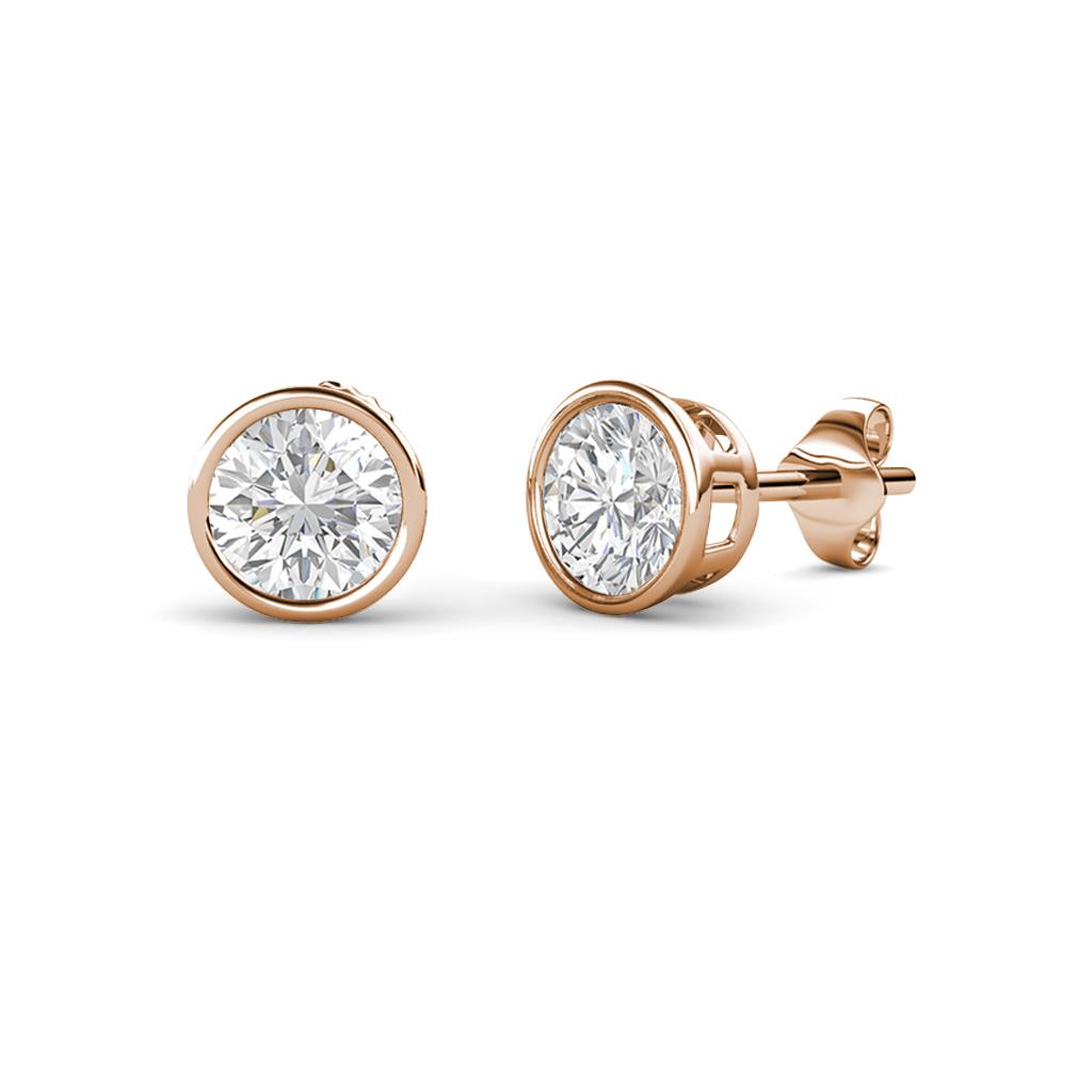 Carys White Sapphire (4mm) Solitaire Stud Earrings 