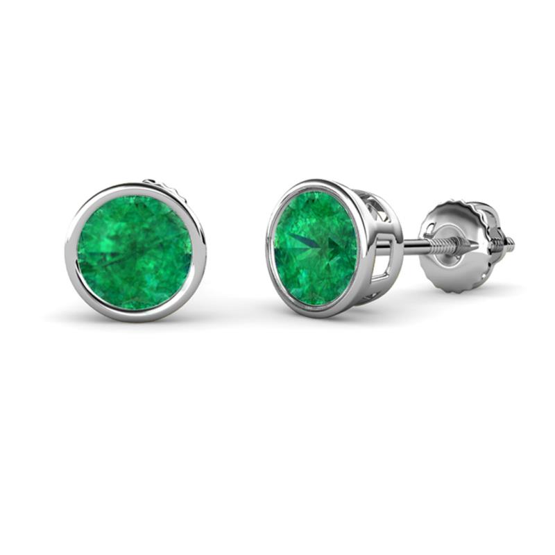 Carys Emerald (6mm) Solitaire Stud Earrings 