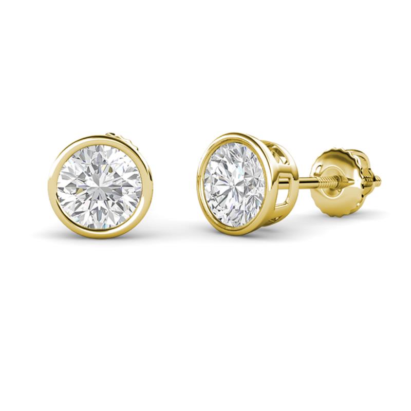 Carys White Sapphire (6mm) Solitaire Stud Earrings 