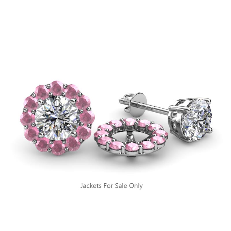 Serena 0.53 ctw (2.00 mm) Round Pink Tourmaline Jackets Earrings 