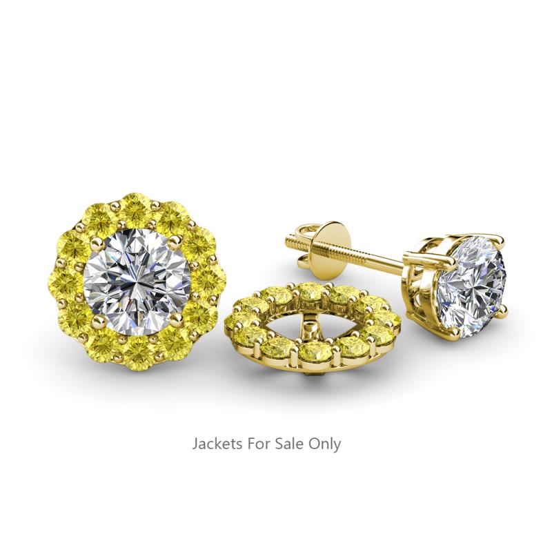 Serena 0.72 ctw (2.00 mm) Round Yellow Sapphire Jackets Earrings 