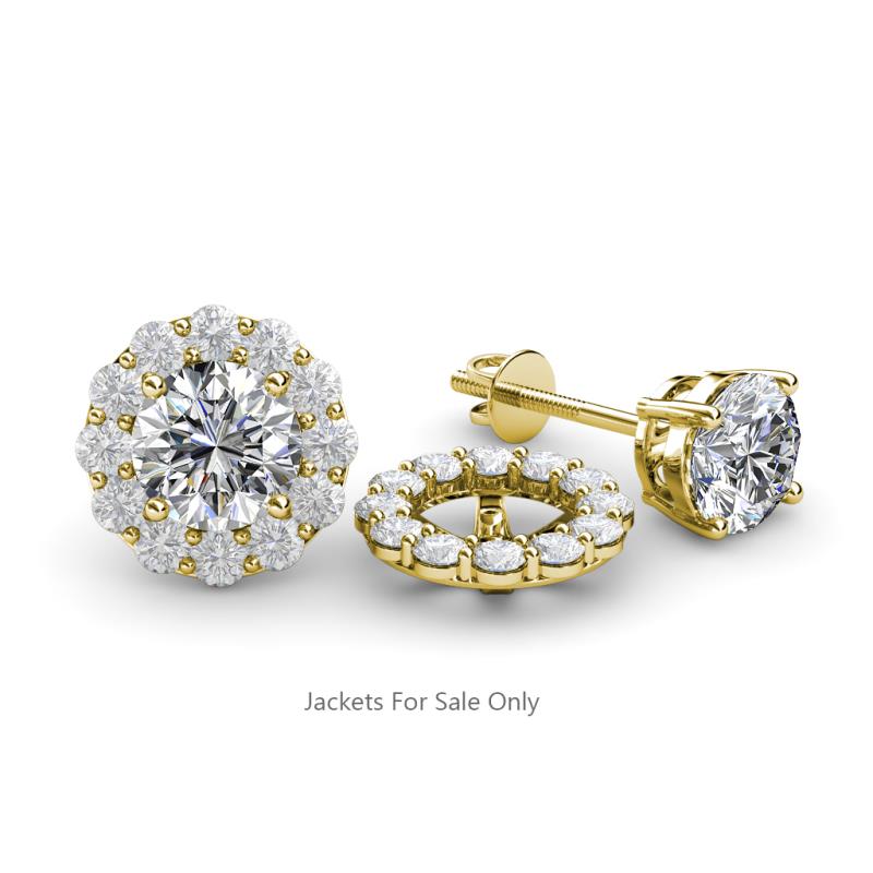 Serena 0.76 ctw (2.00 mm) Round White Sapphire Jackets Earrings 