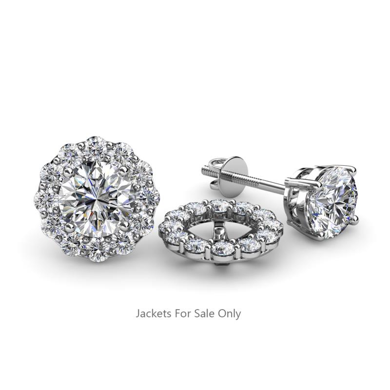Serena 0.72 ctw (2.00 mm) Round Natural Diamond Jackets Earrings 