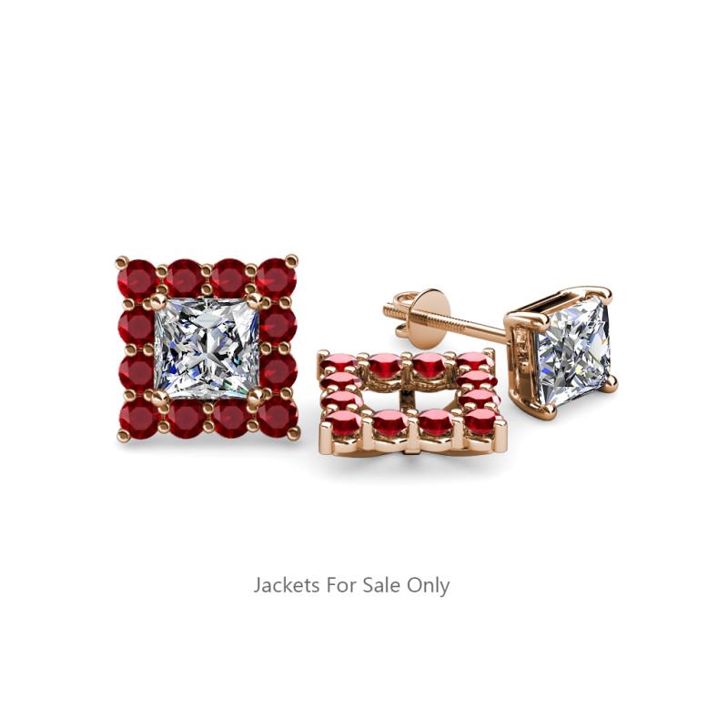 Serena Red Garnet Jacket Earrings 