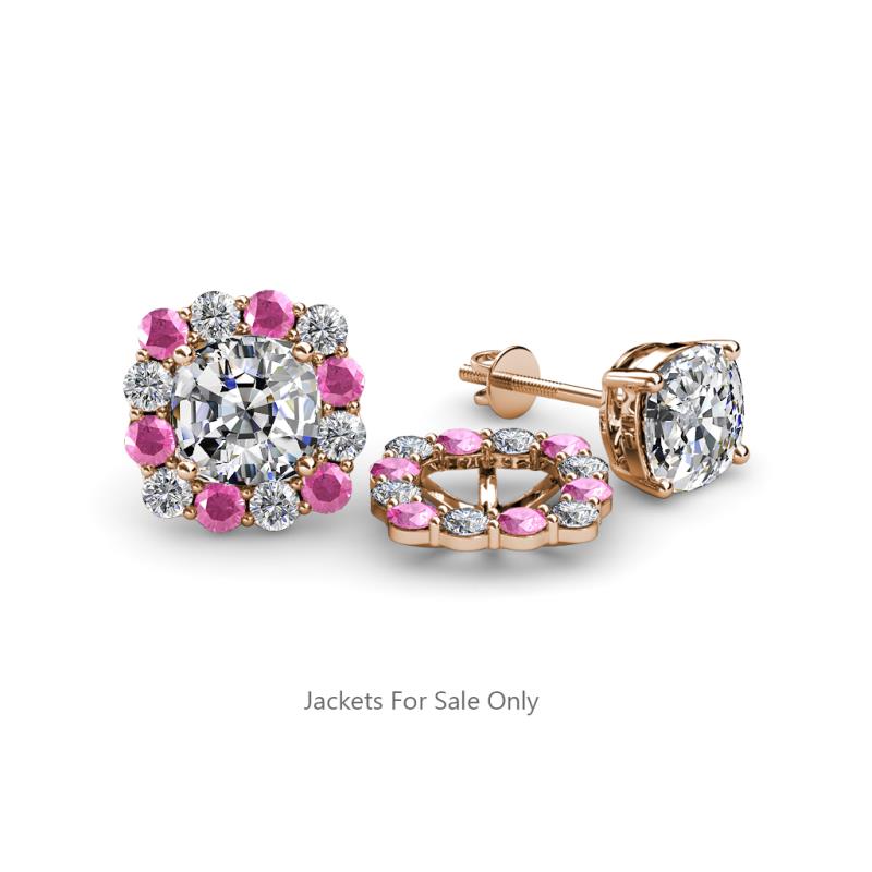 Ambre Pink Sapphire and Diamond Jacket Earrings 