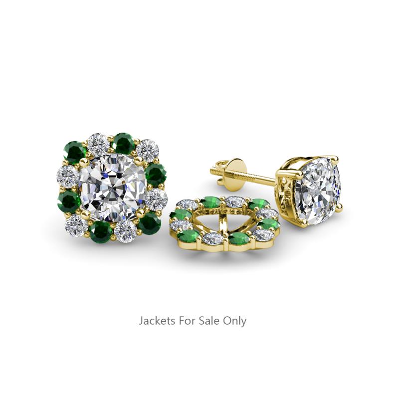 Ambre Emerald and Diamond Jacket Earrings 