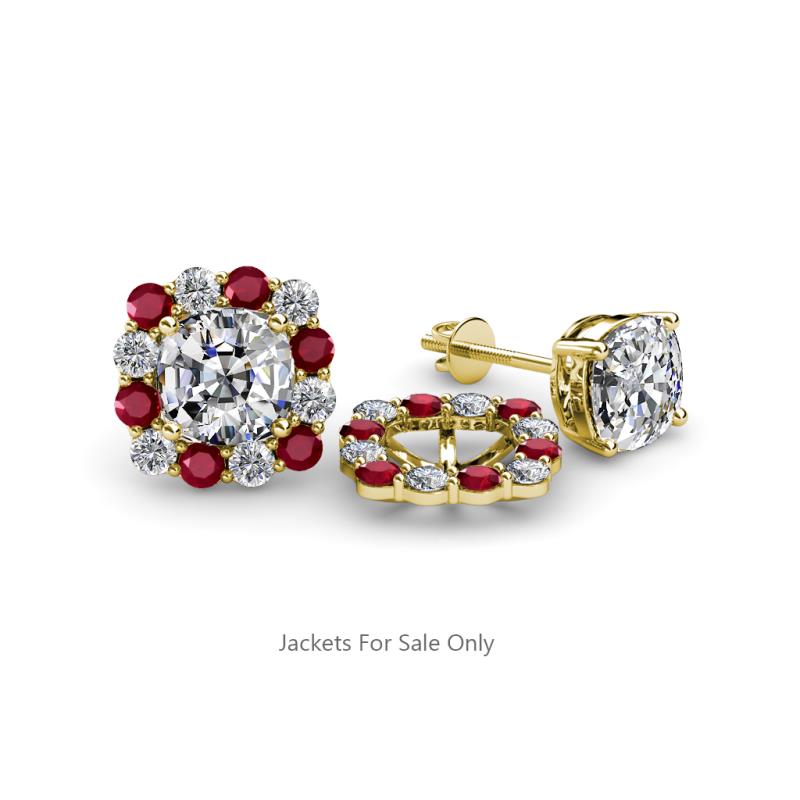 Ambre Ruby and Diamond Jacket Earrings 