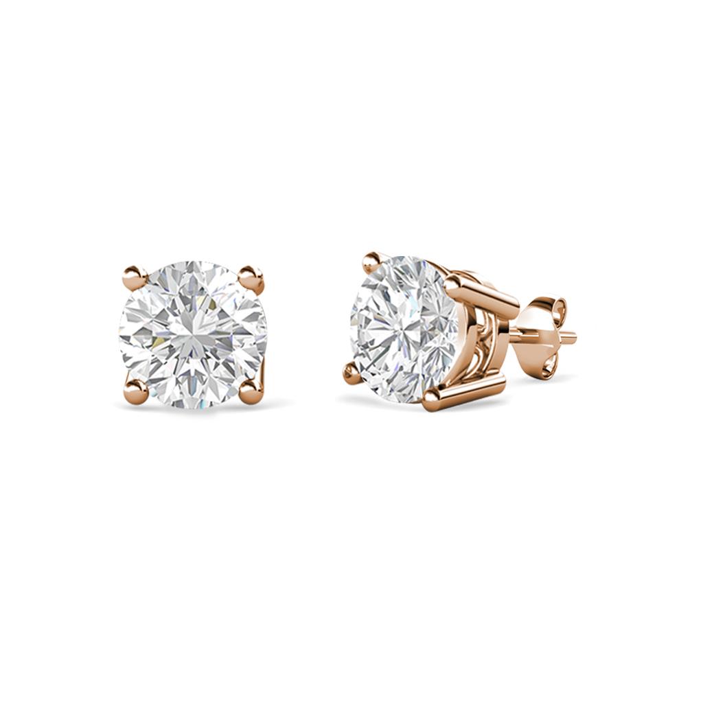 Alina White Sapphire (5mm) Solitaire Stud Earrings 