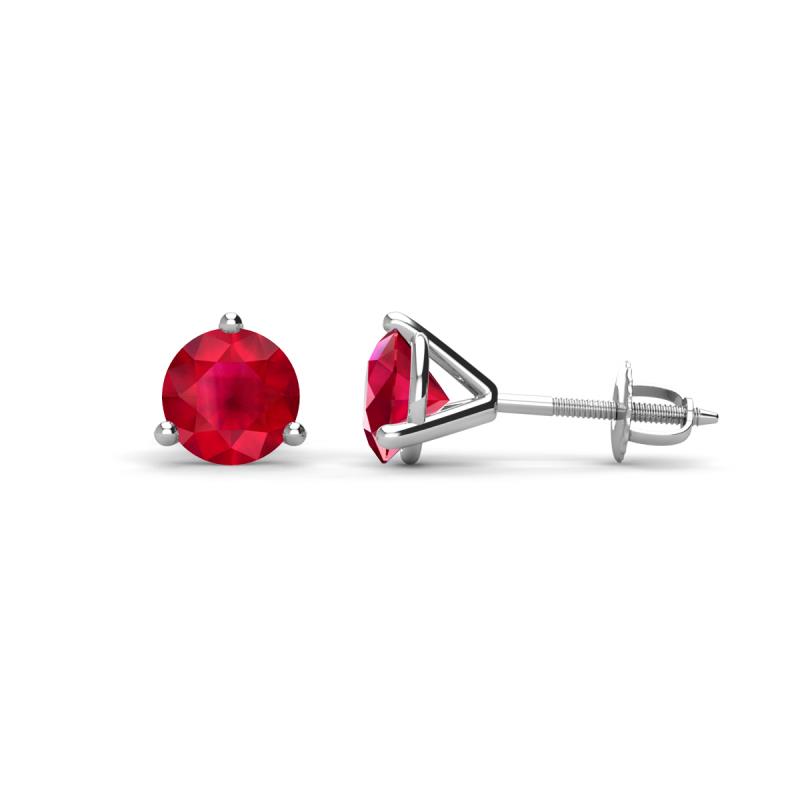 Pema 5mm (1.06 ctw) Ruby Martini Solitaire Stud Earrings 
