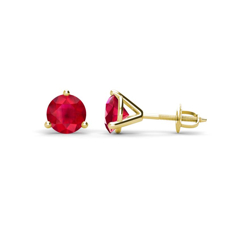 Pema 5mm (1.06 ctw) Ruby Martini Solitaire Stud Earrings 