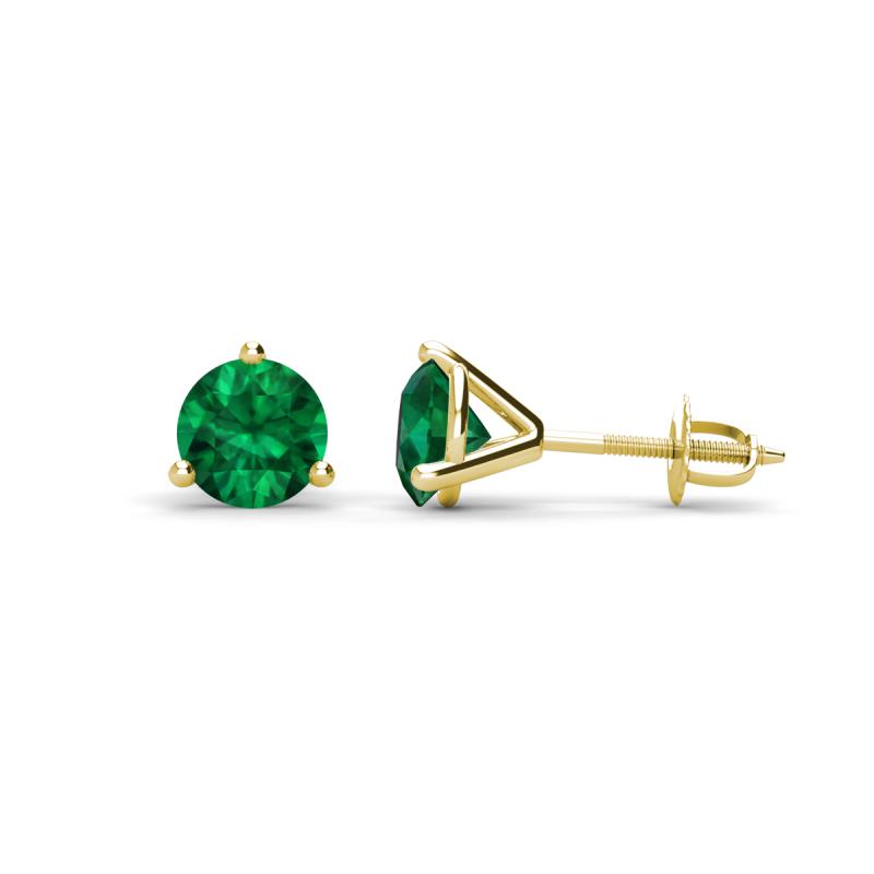 Pema 5mm (0.80 ctw) Emerald Martini Solitaire Stud Earrings 