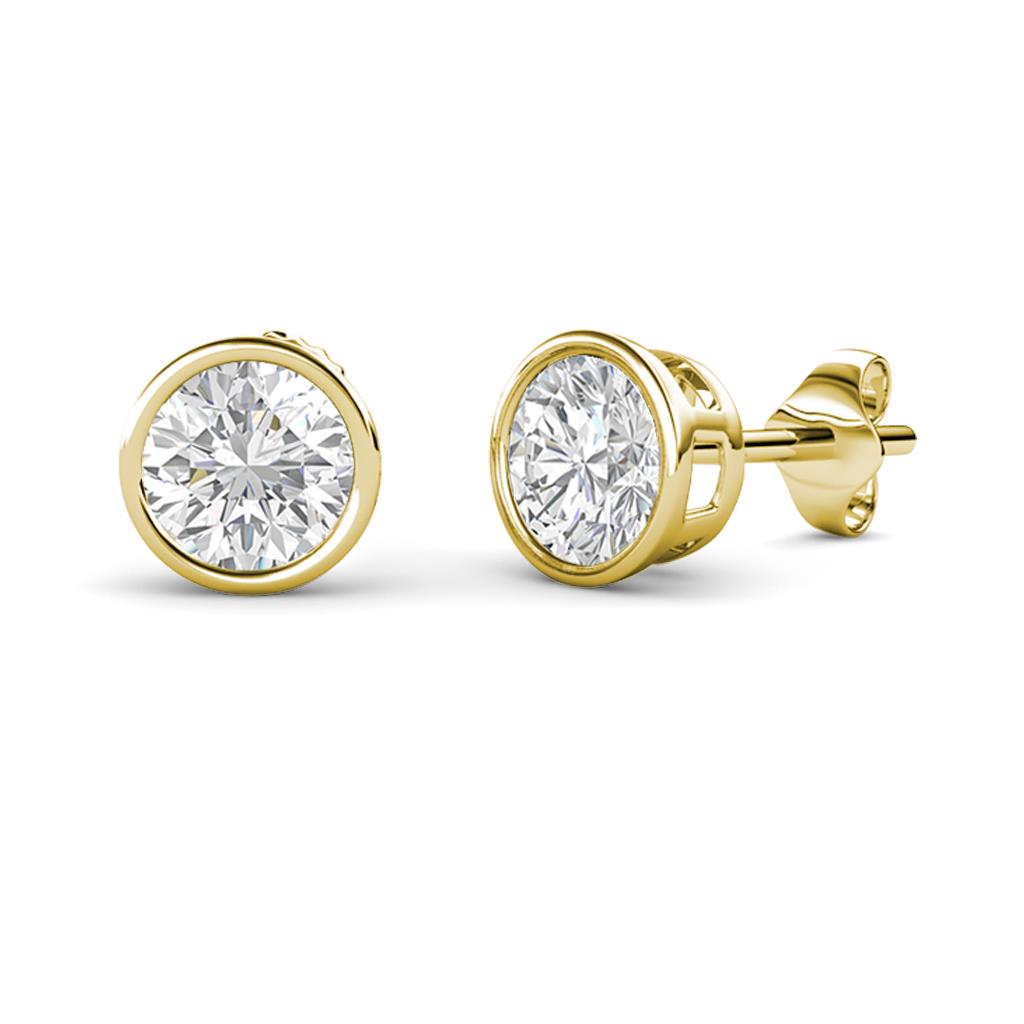 Carys White Sapphire (5mm) Solitaire Stud Earrings 