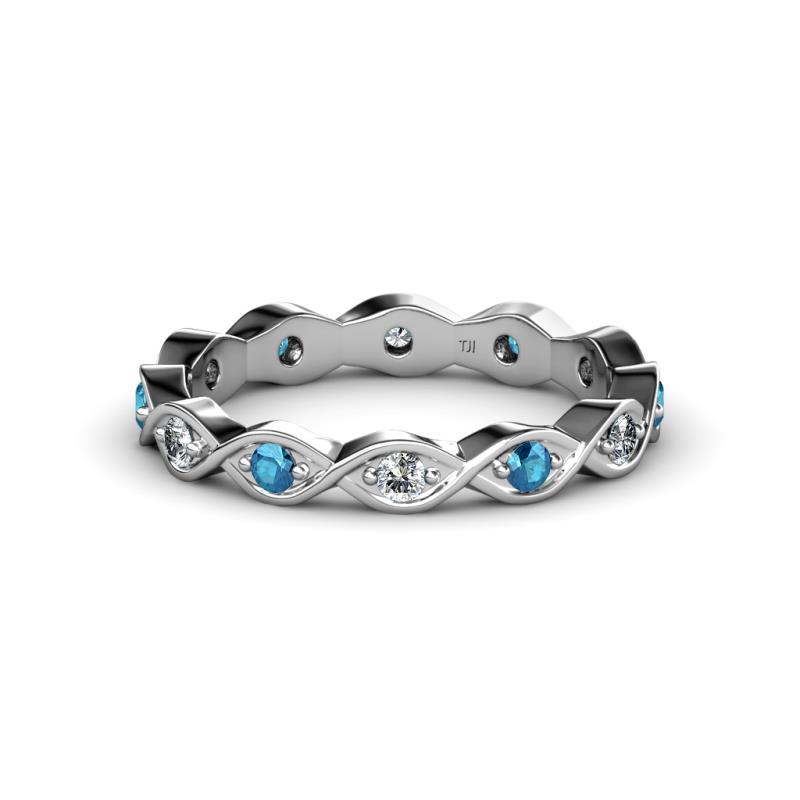 Breanna 2.20 mm Blue and White Diamond Eternity Band 