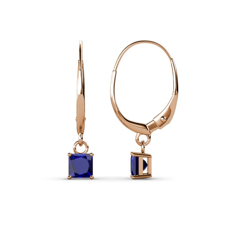 Qiana Blue Sapphire (4mm) Solitaire Dangling Earrings 