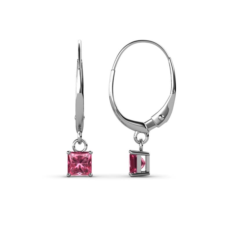 Qiana Pink Tourmaline (4mm) Solitaire Dangling Earrings 