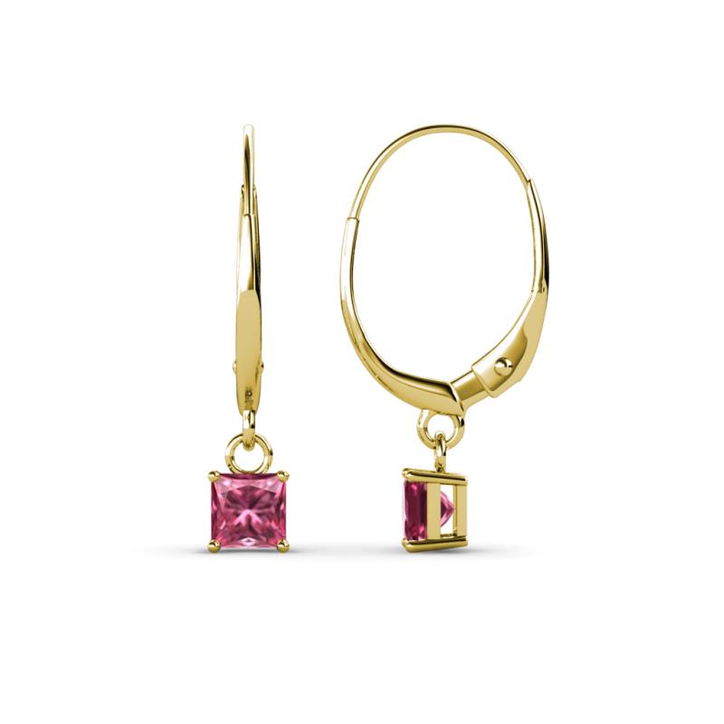 Qiana Pink Tourmaline (4mm) Solitaire Dangling Earrings 