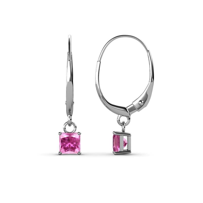 Qiana Pink Sapphire (4mm) Solitaire Dangling Earrings 
