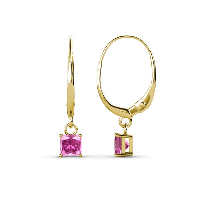 Qiana Pink Sapphire (4mm) Solitaire Dangling Earrings 