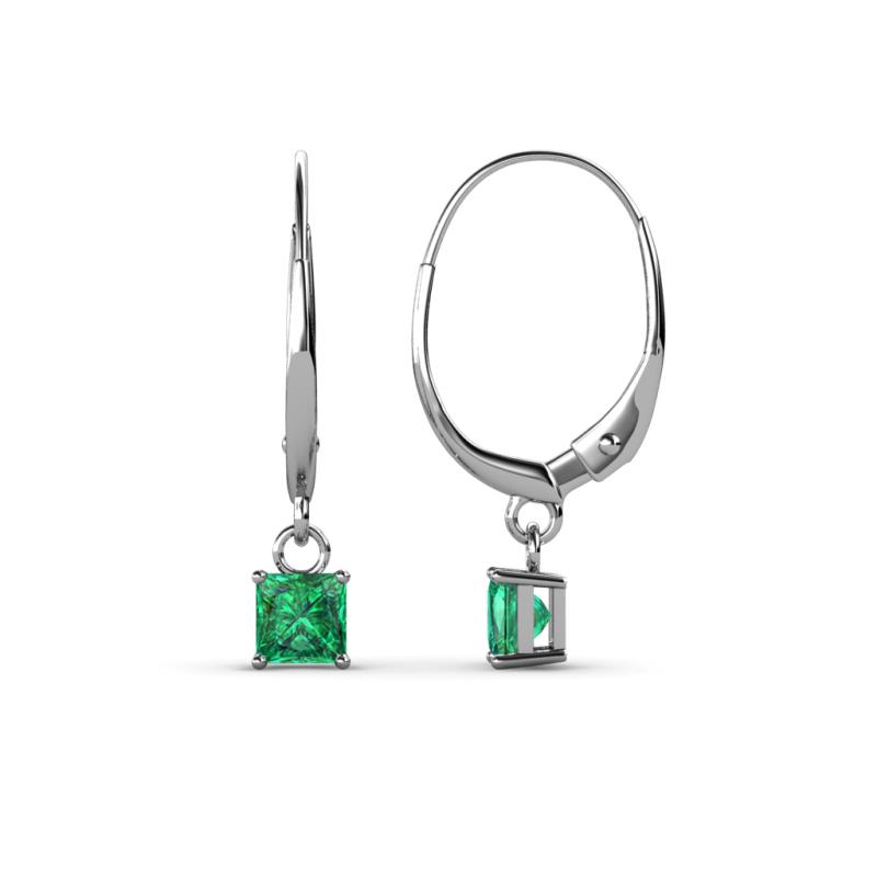 Qiana Emerald (4mm) Solitaire Dangling Earrings 