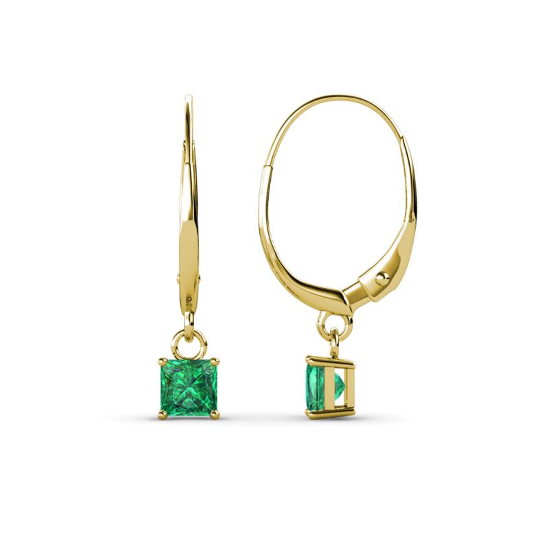 Qiana Emerald (4mm) Solitaire Dangling Earrings 